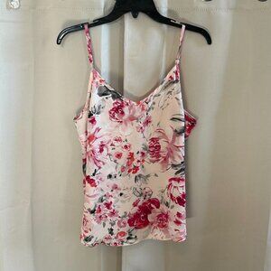 WHBM Cami Top Sz 12P Pink Rose Satin Cottagecore Boho Y2K Fairy Romantic 16962x